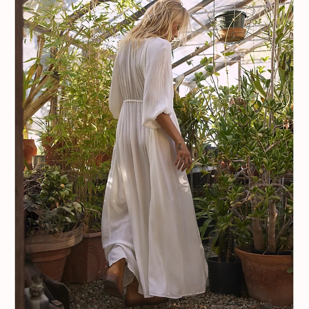 Free people plenty of love maxi dress M bohemian lagen gauzy - Picture 2 of 10
